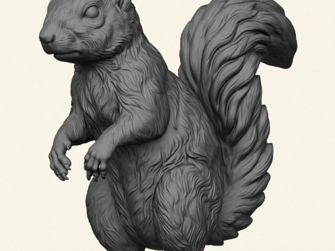 Squirrel Standing 3D Print Model
