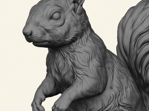 Squirrel Standing 3D Print Model
