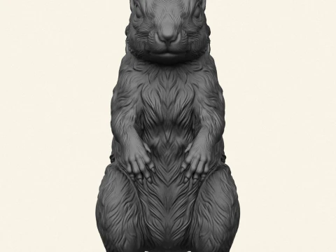 Squirrel Standing 3D Print Model