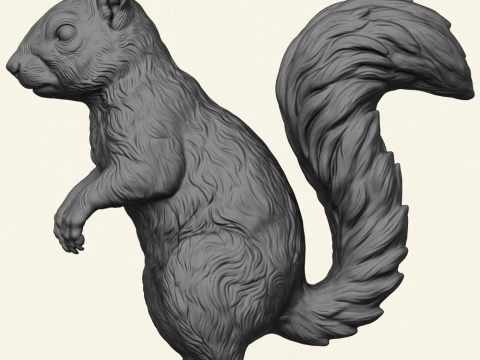 Squirrel Standing 3D Print Model