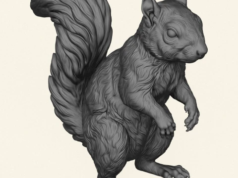 Squirrel Standing 3D Print Model