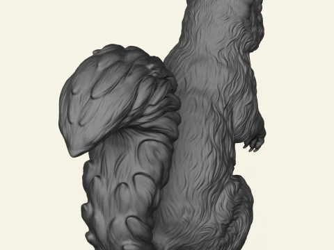 Squirrel Standing 3D Print Model