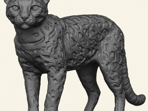 Wild Cat 3D Print Model