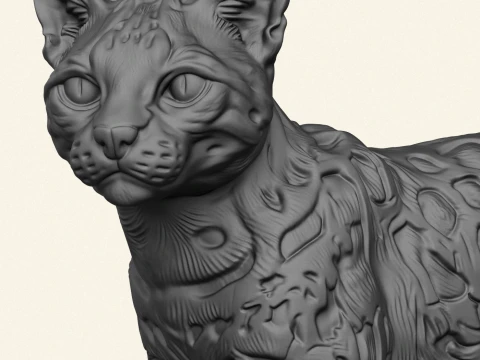 Wild Cat 3D Print Model