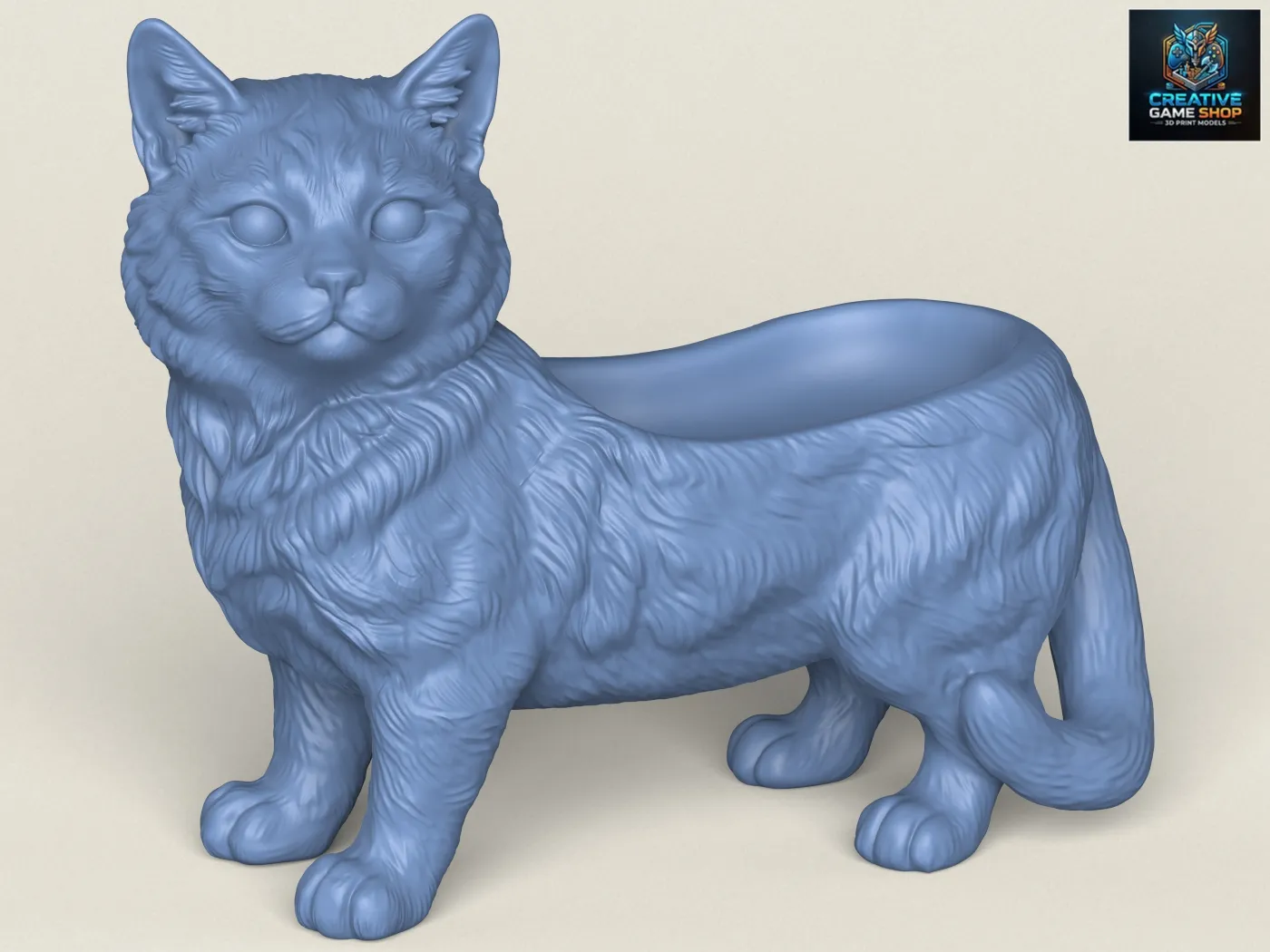 Cute Kitten Soap Holder 3D Print Model .c4d .max .obj .3ds .fbx .stl .blend