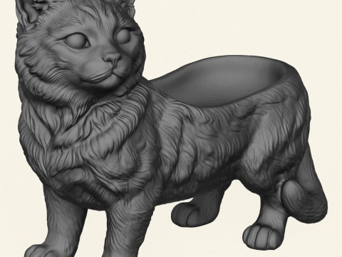 Cute Kitten Soap Holder 3D Print Model