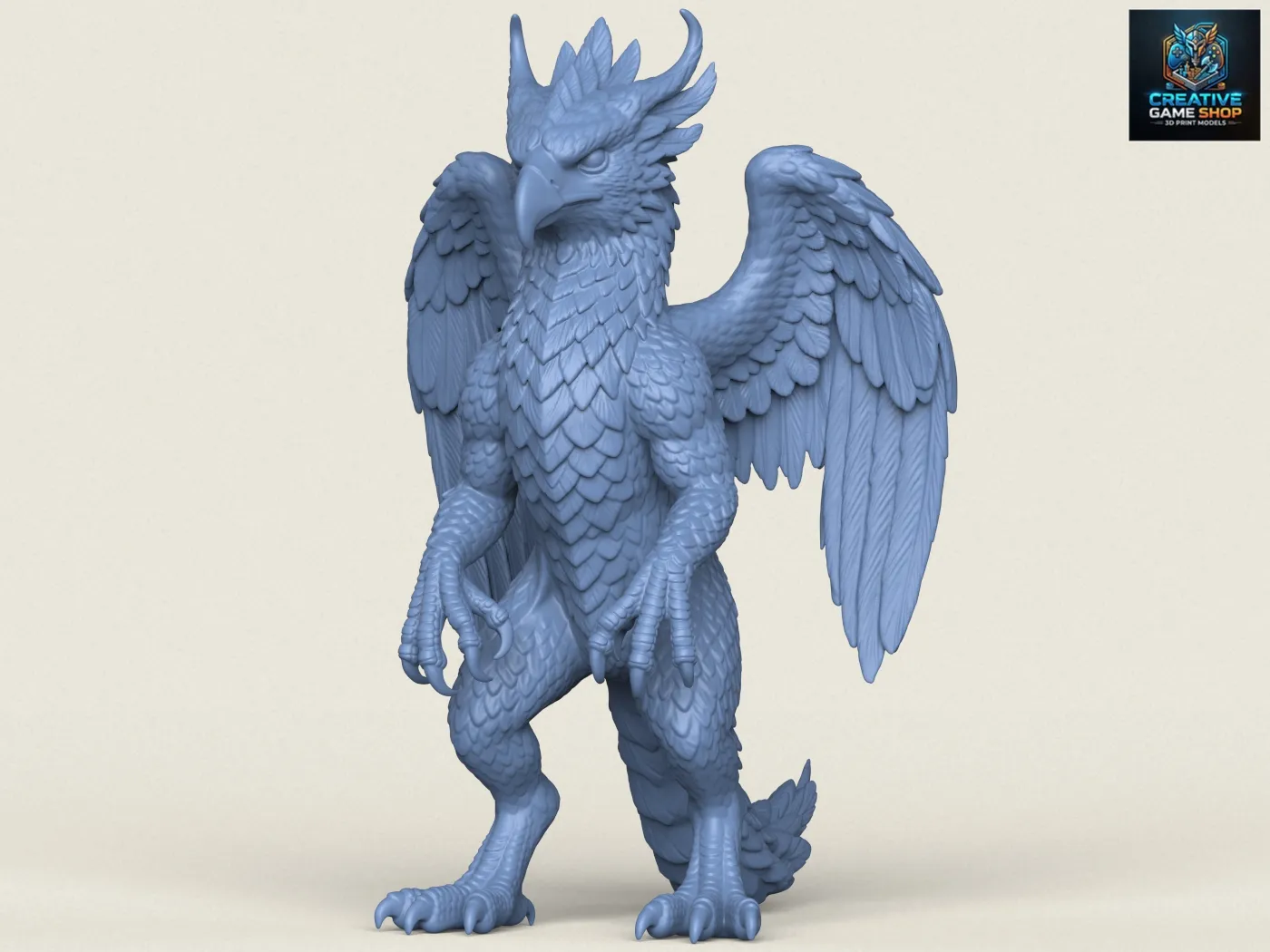 Monster Eagle Sculpture 3D Print Model .c4d .max .obj .3ds .fbx .stl .blend 