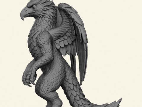 Monster Eagle Sculpture 3D Print Model