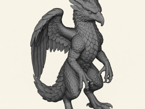 Monster Eagle Sculpture 3D Print Model
