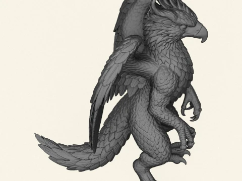 Monster Eagle Sculpture 3D Print Model