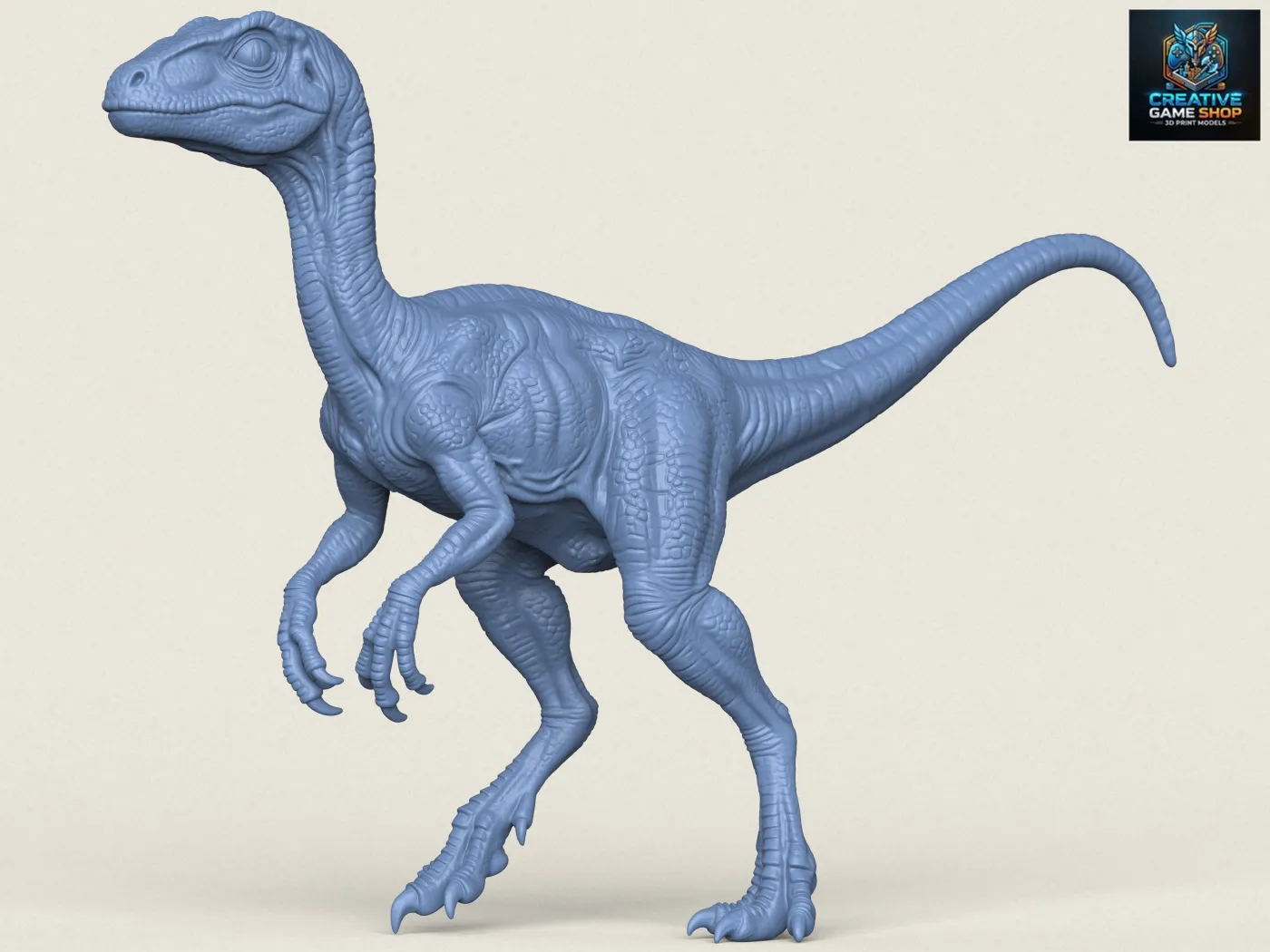 Wild Velociraptor Dinosaur 3D Print Model .c4d .max .obj .3ds .fbx .stl .blend 