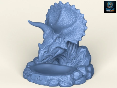 Triceratops Dinosaur Head Soap Holder 3D Print Model