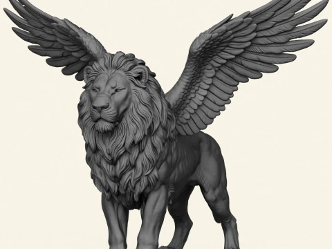 Lion With Wings 3D Print Model