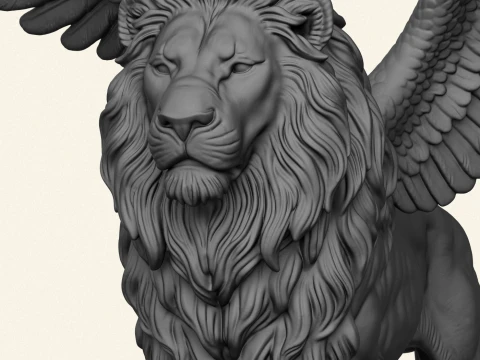 Lion With Wings 3D Print Model