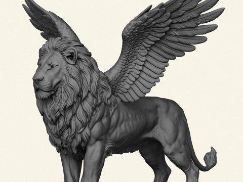 Lion With Wings 3D Print Model