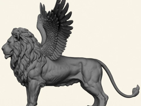 Lion With Wings 3D Print Model