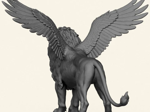 Lion With Wings 3D Print Model