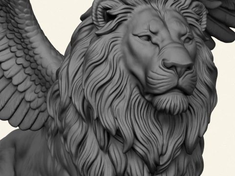 Lion With Wings 3D Print Model