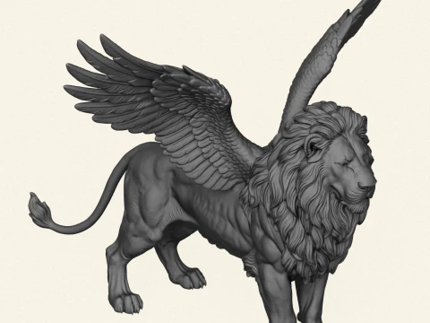 Lion With Wings 3D Print Model