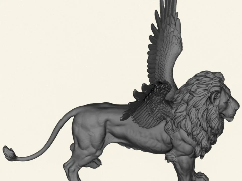 Lion With Wings 3D Print Model
