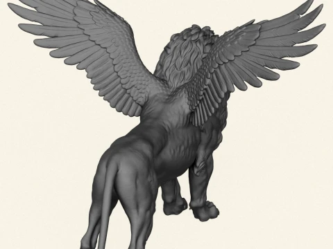 Lion With Wings 3D Print Model