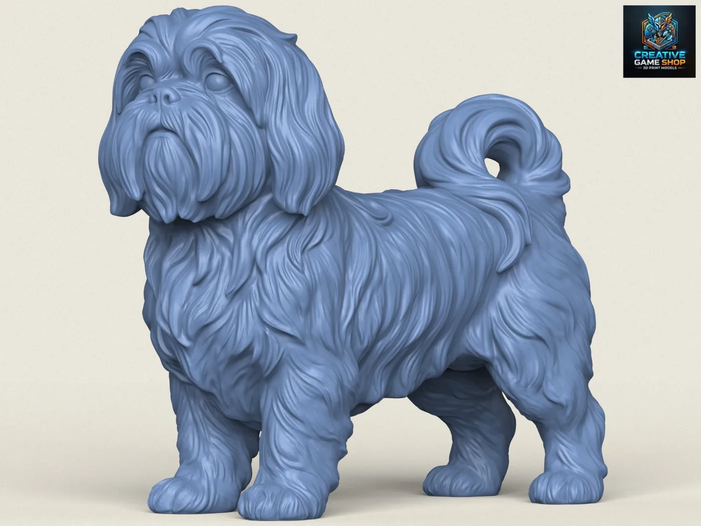 Shih Tzu Dog 3D Print Model .c4d .max .obj .3ds .fbx .stl .blend