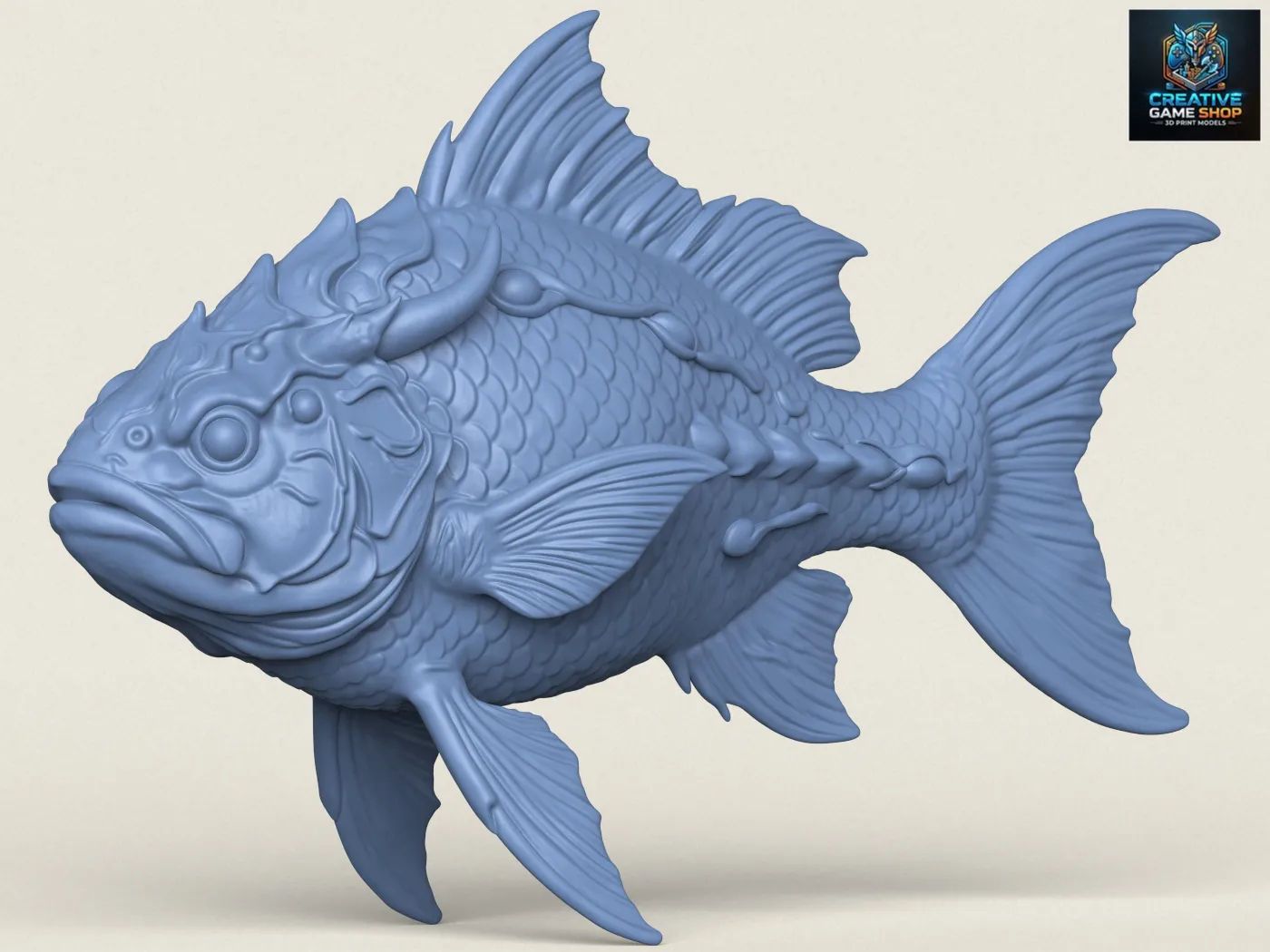 Fantasy Monster Fish 3D Print Model .c4d .max .obj .3ds .fbx .stl .blend 