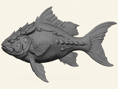 Fantasy Monster Fish 3D Print Model