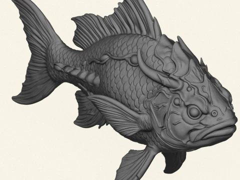Fantasy Monster Fish 3D Print Model