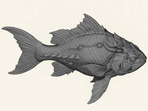 Fantasy Monster Fish 3D Print Model