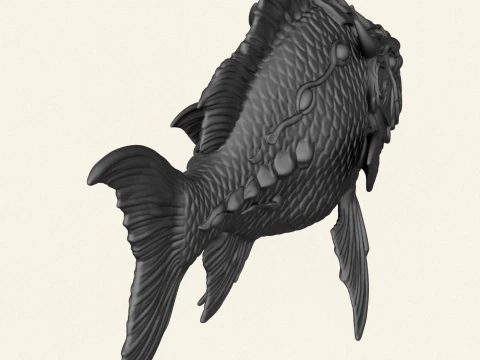 Fantasy Monster Fish 3D Print Model