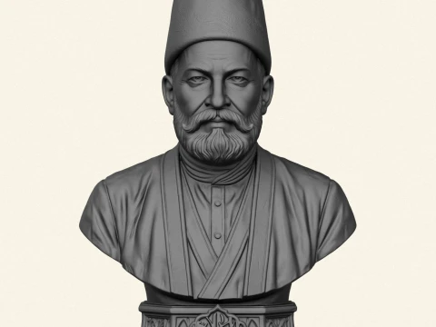 Mirza Ghalib Bust 3D Print Model