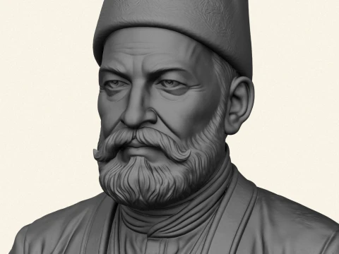 Mirza Ghalib Bust 3D Print Model
