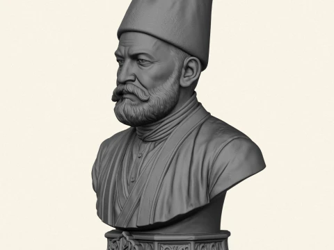 Mirza Ghalib Bust 3D Print Model