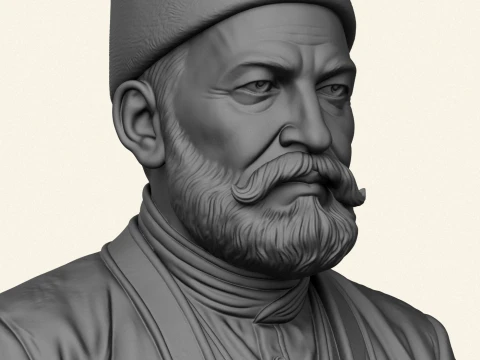 Mirza Ghalib Bust 3D Print Model