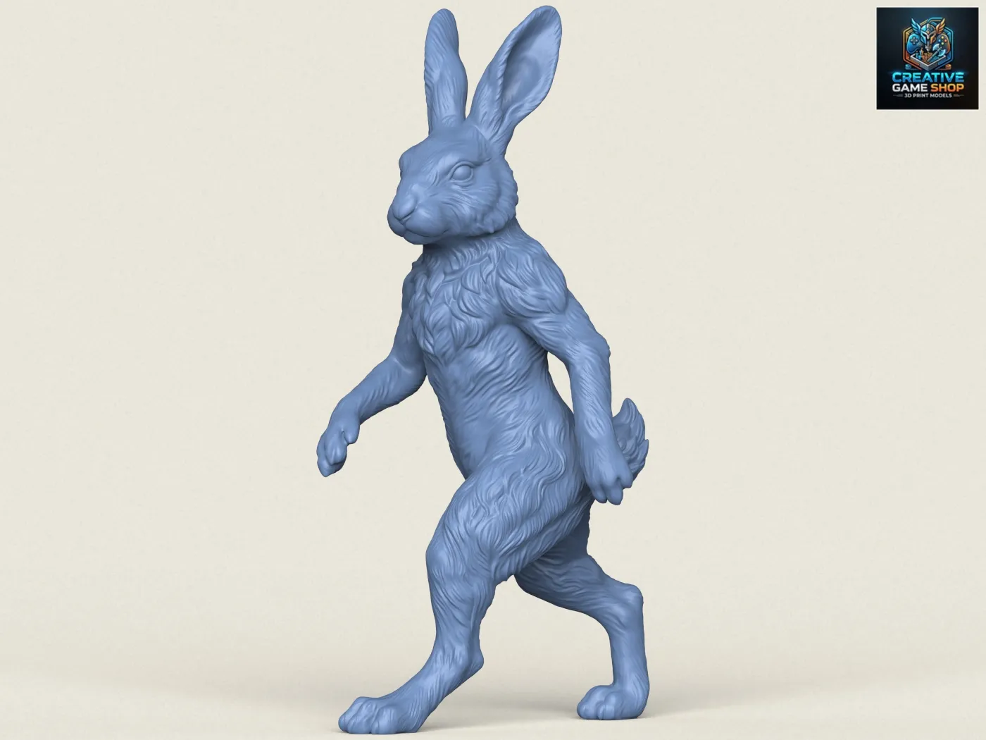 Rabbit Character Walking 3D Print Model .c4d .max .obj .3ds .fbx .stl .blend 