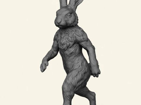 Rabbit Character Walking 3D Print Model