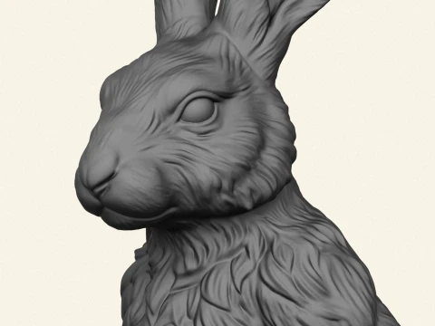 Rabbit Character Walking 3D Print Model