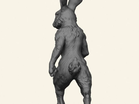 Rabbit Character Walking 3D Print Model