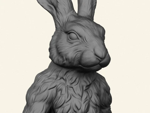 Rabbit Character Walking 3D Print Model