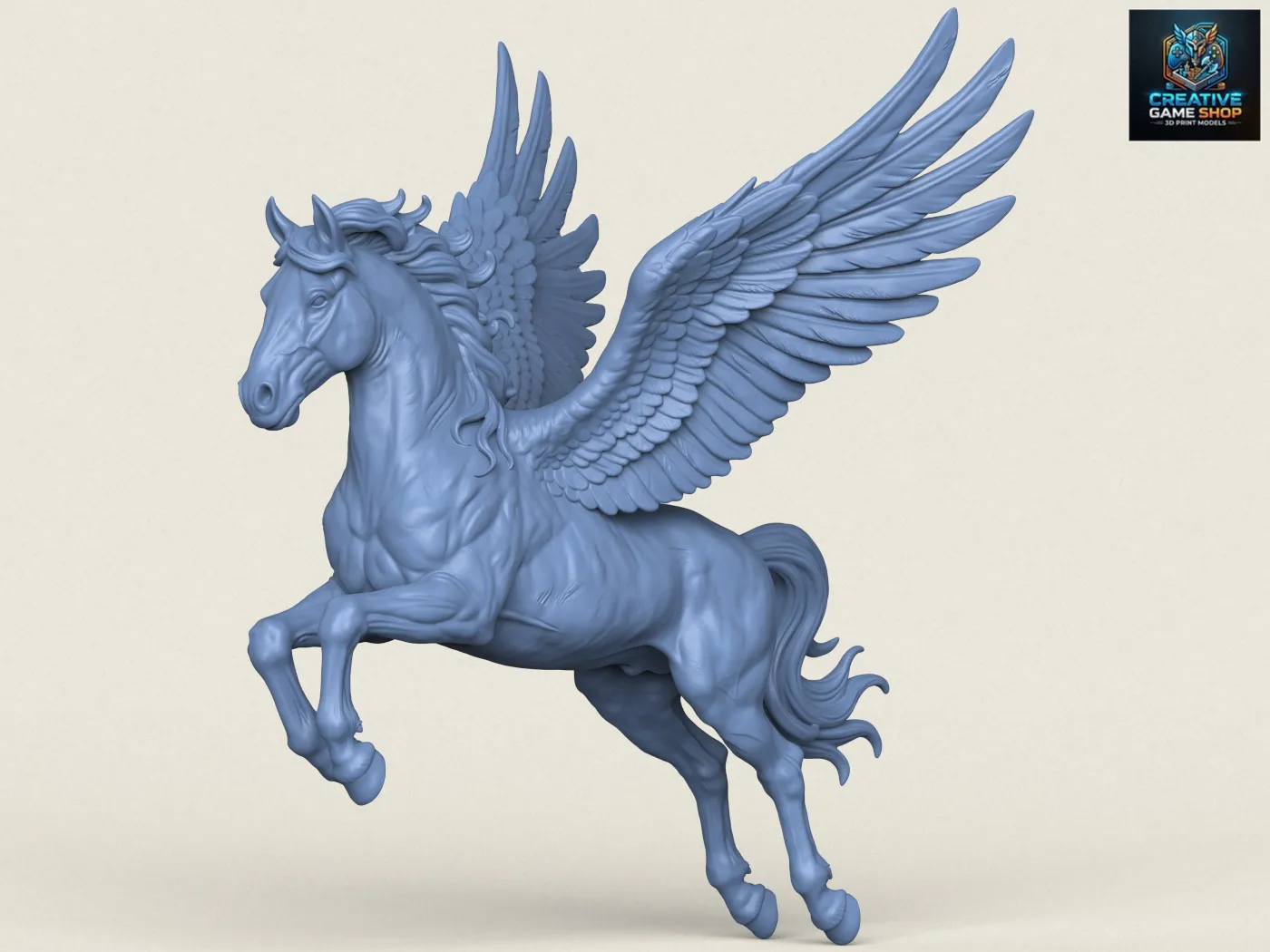 Pegasus Flying Horse 3D Print Model .c4d .max .obj .3ds .fbx .stl .blend 