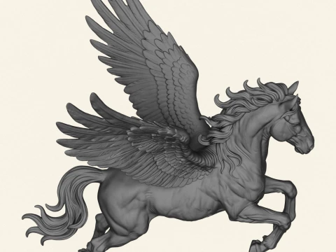 Pegasus Flying Horse 3D Print Model