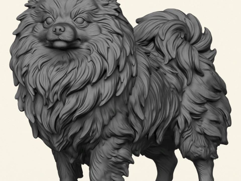 Pomeranian Dog 3D Print Model