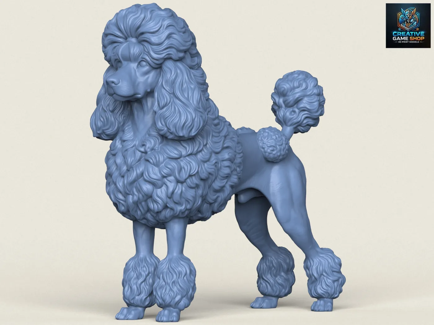 Poodle Dog 3D Print Model .c4d .max .obj .3ds .fbx .stl .blend 