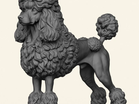 Poodle Dog 3D Print Model