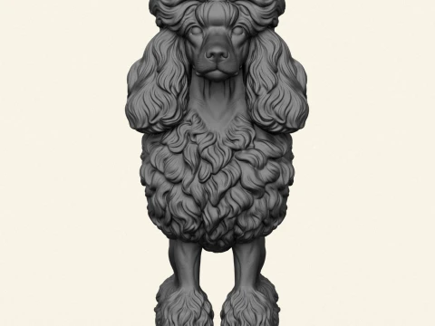 Poodle Dog 3D Print Model