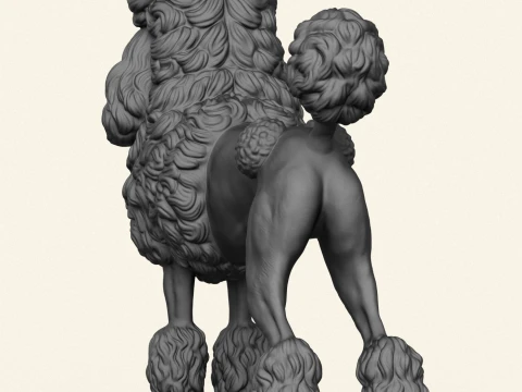Poodle Dog 3D Print Model