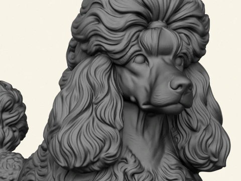 Poodle Dog 3D Print Model
