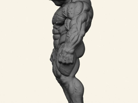 Frog Muscular Character 3D Print Model