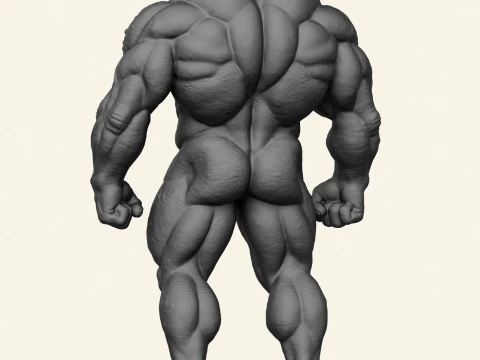 Frog Muscular Character 3D Print Model
